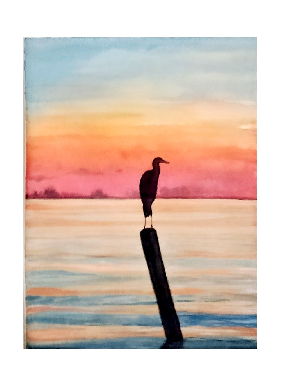 Garza en tronco al amanecer, Mar Menor